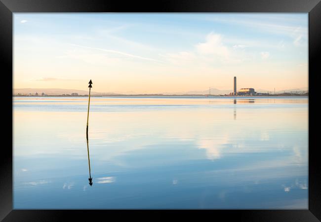 The Firth of Forth, with a distant Longannet Power Framed Print by Dave Collins