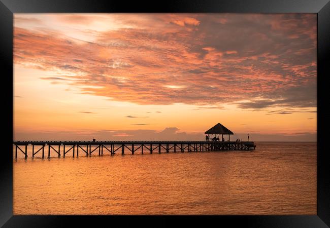 Sunset, Helengeli Island, Maldives Framed Print by Dave Collins