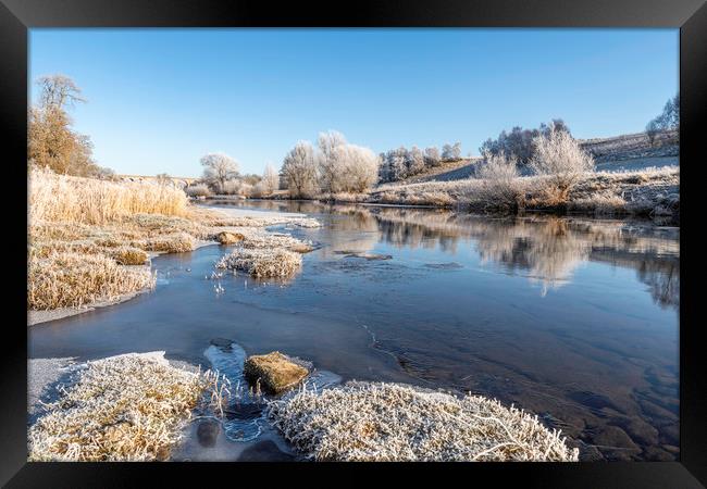 Teviot River on a Frosty Morning Framed Print by Dave Collins