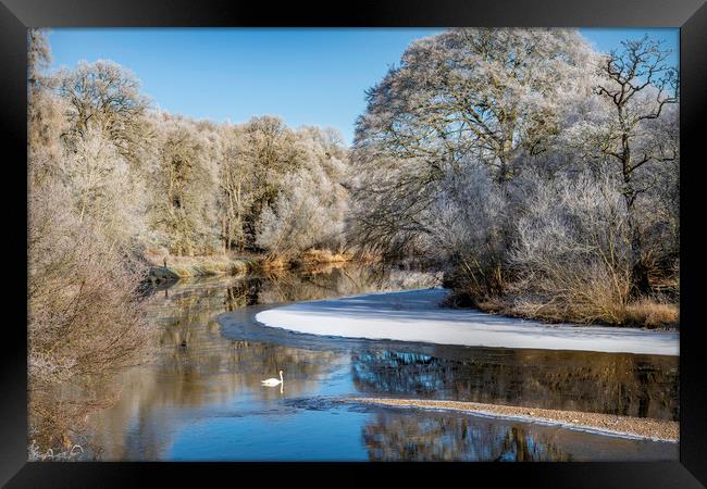 Teviot River on a Frosty Morning Framed Print by Dave Collins