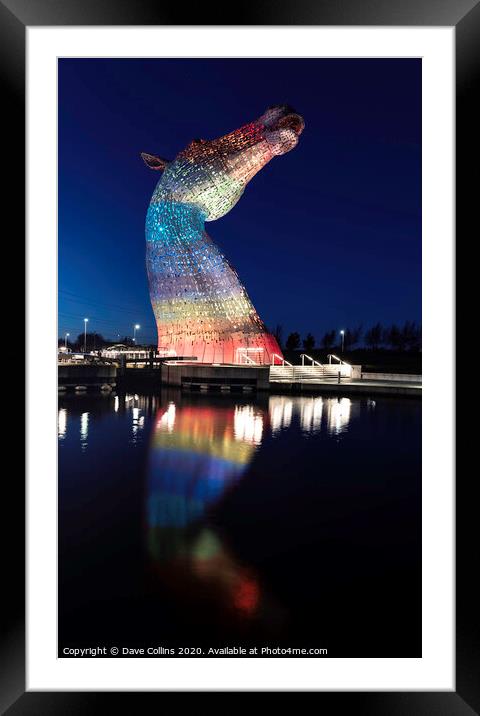 Colours of the Kelpies, Falkirk, Scotland Framed Mounted Print by Dave Collins