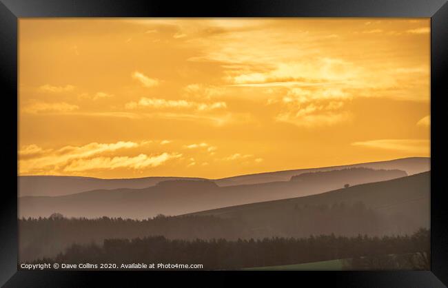 Fire in the Sky, Sunrise in the Scottish Borders Framed Print by Dave Collins