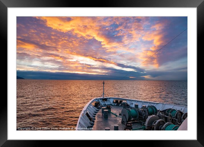 Sunset Cruising in Norway Framed Mounted Print by Dave Collins