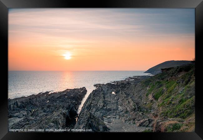 Sunset from Croyde, Devon, England Framed Print by Dave Collins