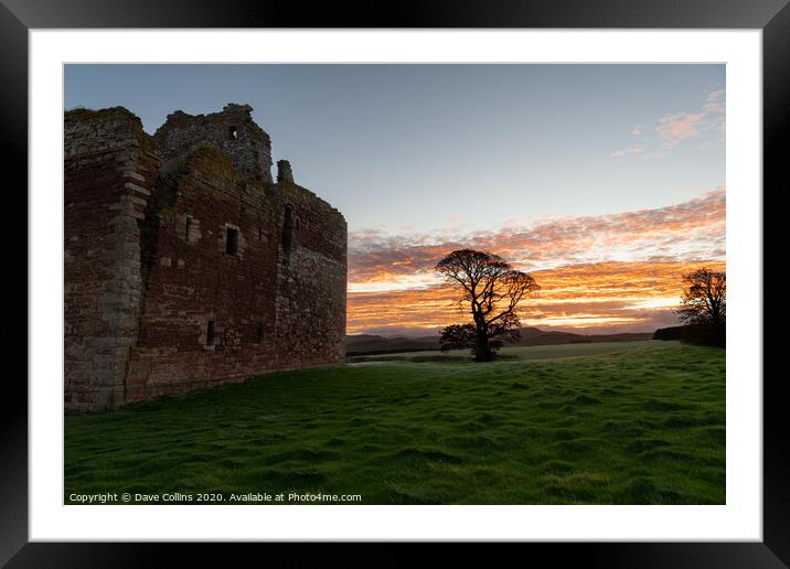 Cessford Castle Remains at Dawn, Cessford, Scotland Framed Mounted Print by Dave Collins