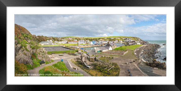 Panorama of Port Patrick Harbour and Coastline, Port Patrick, Dumfries & Galloway, Scotland Framed Mounted Print by Dave Collins