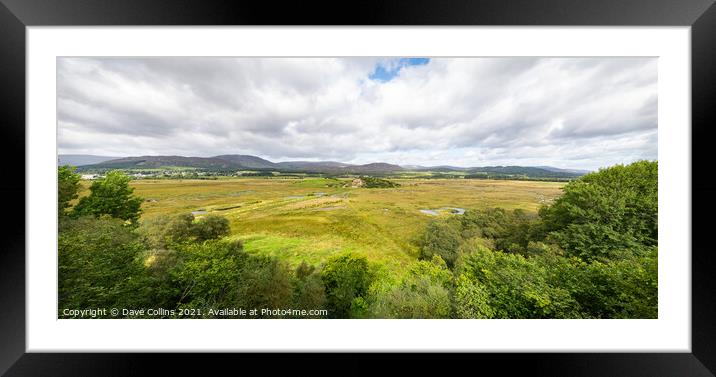 Panorama of RSPB Insh Marshes,  Highlands, Scotland Framed Mounted Print by Dave Collins