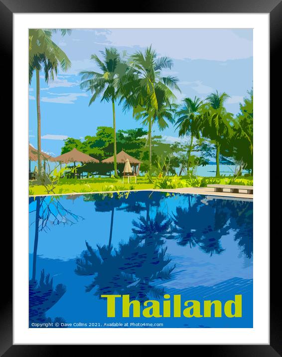 Thailand Poster Framed Mounted Print by Dave Collins