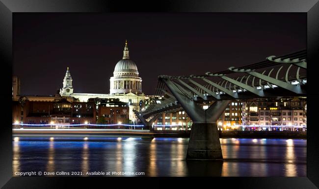 The Millennium Bridge and St Paul's Cathedral Framed Print by Dave Collins