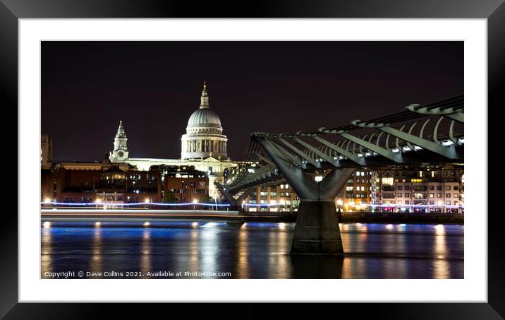 The Millennium Bridge and St Paul's Cathedral Framed Mounted Print by Dave Collins