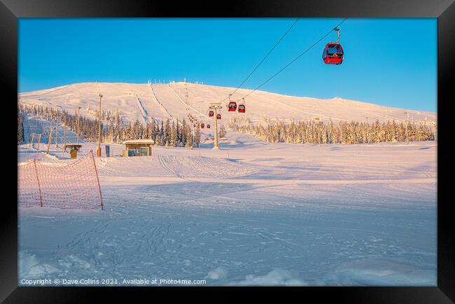 Cable Car Ski Lift, Yllas, Finland Framed Print by Dave Collins