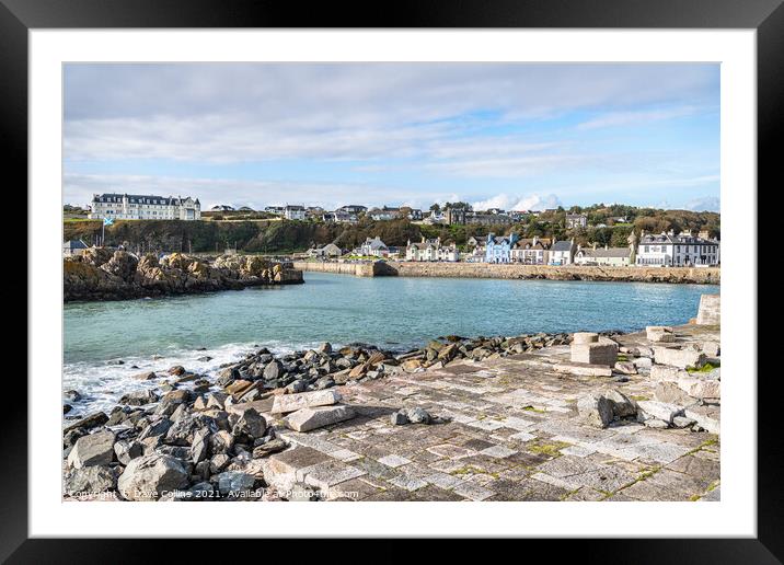 Port Patrick Harbour and Town, Port Patrick, Dumfries & Galloway, Scotland Framed Mounted Print by Dave Collins