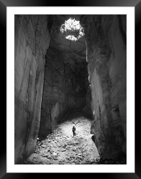 Explorer in the stone Cathedral  Framed Mounted Print by James Ford