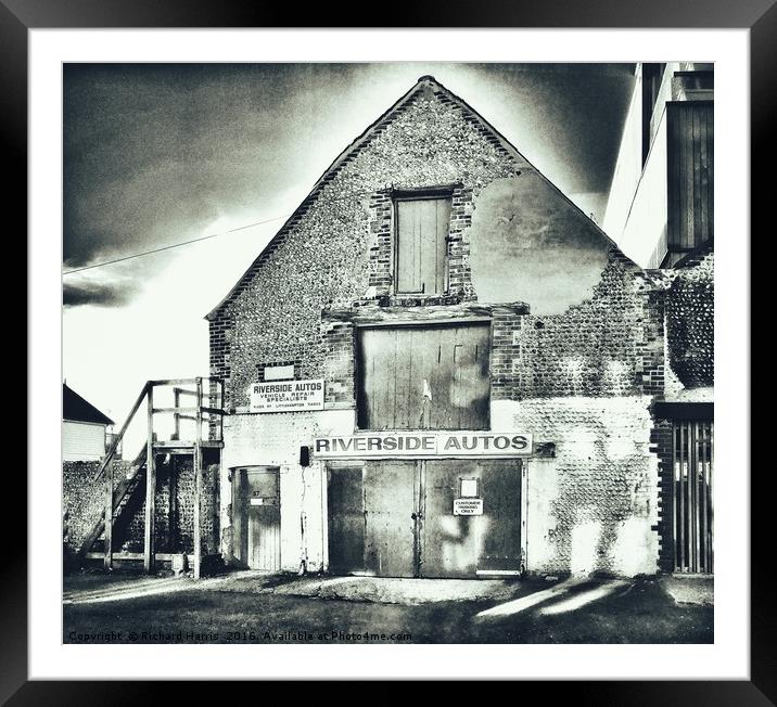 Garage workshop  Framed Mounted Print by Richard Harris