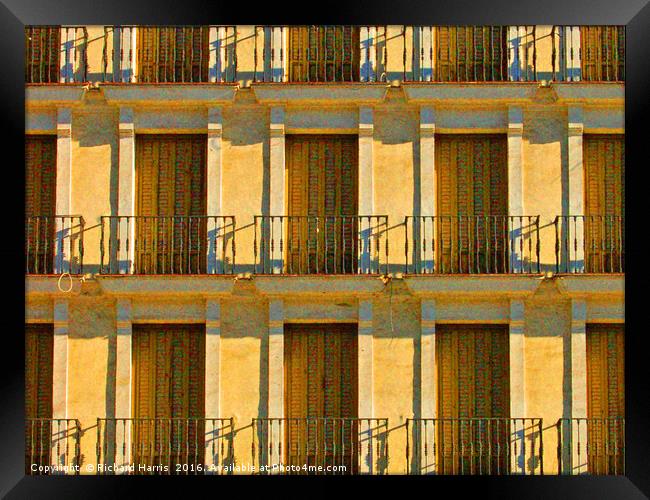 Sunkissed Balconies Framed Print by Richard Harris