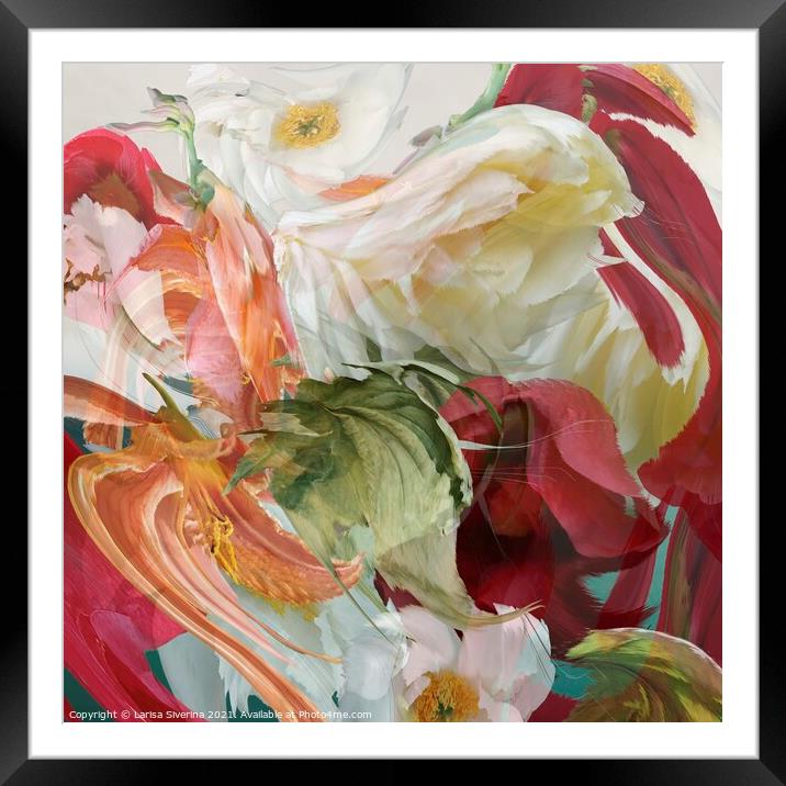 Floral fluid Framed Mounted Print by Larisa Siverina