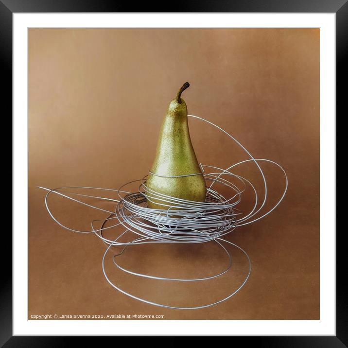 Gold pear Framed Mounted Print by Larisa Siverina