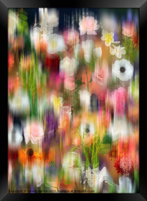 Abstract blurred floral background Framed Print by Larisa Siverina