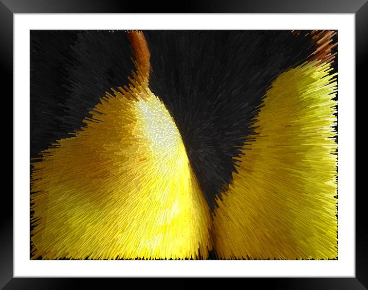Abstract yellow pears on a black background Framed Mounted Print by Larisa Siverina