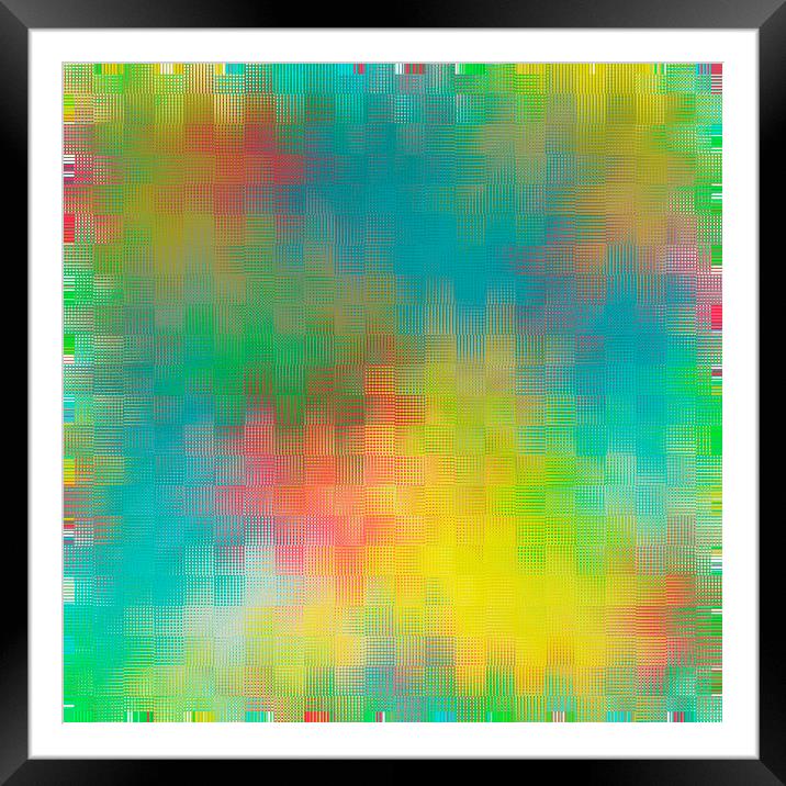 Abstract colorful cell pattern Framed Mounted Print by Larisa Siverina