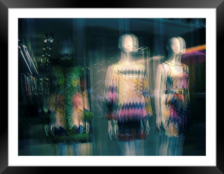 Abstract Mannequins in shop window Framed Mounted Print by Larisa Siverina