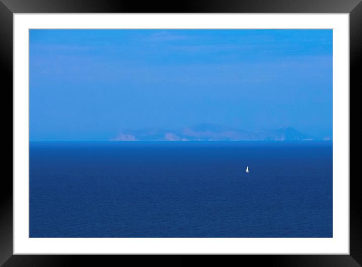 Sea horizon, Santorini, Greece Framed Mounted Print by Larisa Siverina
