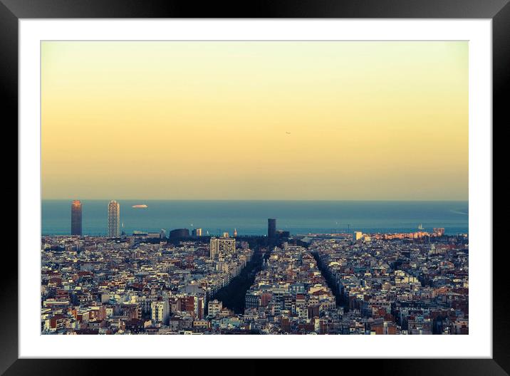 Barcelona panorama Framed Mounted Print by Larisa Siverina