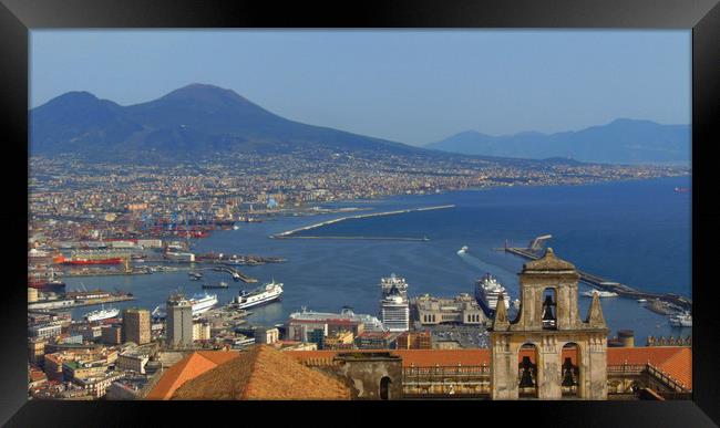 Naples panorama, Italy Framed Print by Larisa Siverina