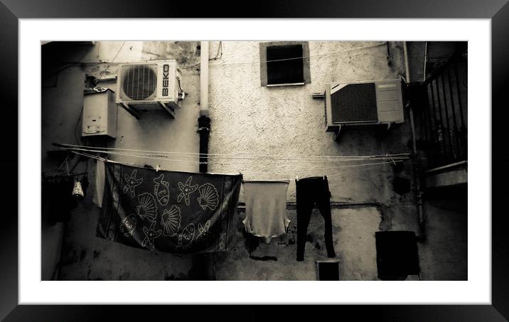 Naples street, Spanish Quarter, Italy Framed Mounted Print by Larisa Siverina