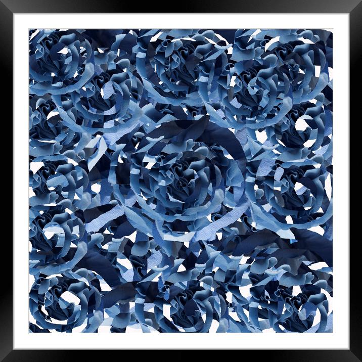 Abstract blue pattern  Framed Mounted Print by Larisa Siverina