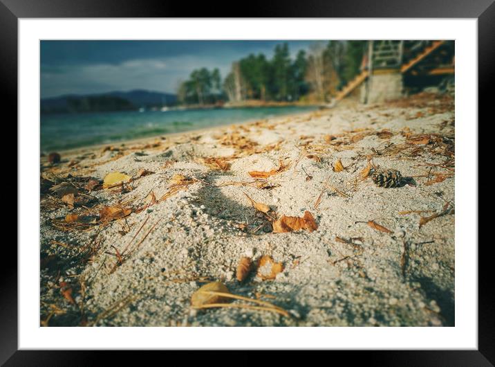 Mountain lake in autumn Framed Mounted Print by Larisa Siverina