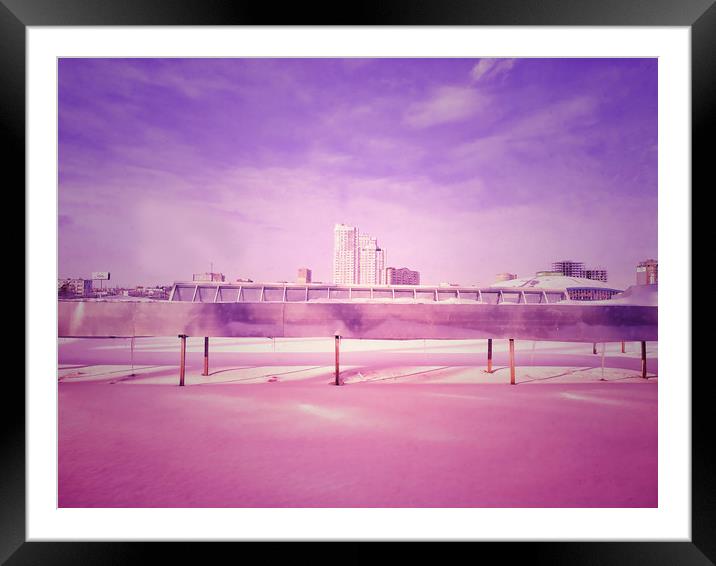 Pink winter cityscape Framed Mounted Print by Larisa Siverina