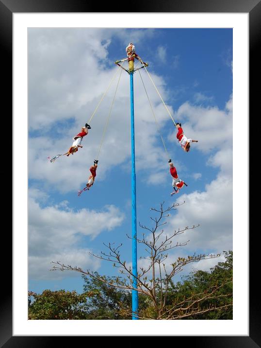 Flying Dancers at Tulum Mexico.   Framed Mounted Print by Larisa Siverina