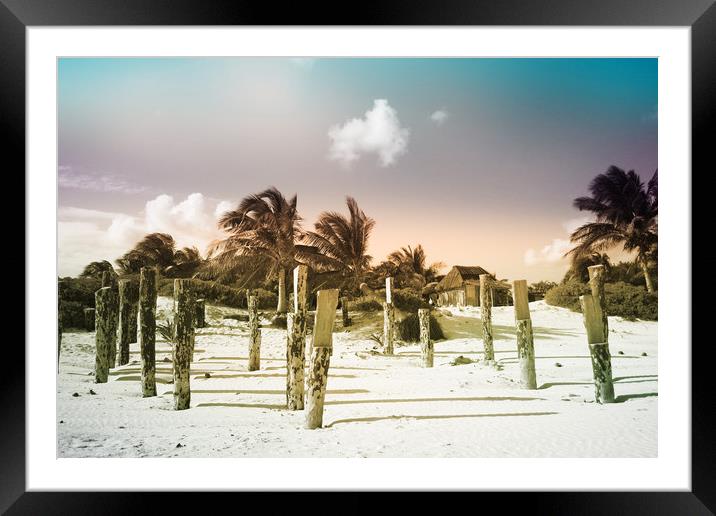 White sand on Tulum beach Framed Mounted Print by Larisa Siverina
