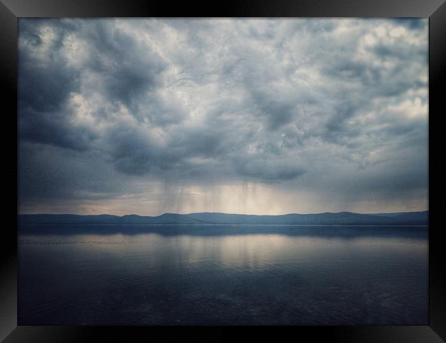 Thunderstorm on the Lake Turgoyak Framed Print by Larisa Siverina