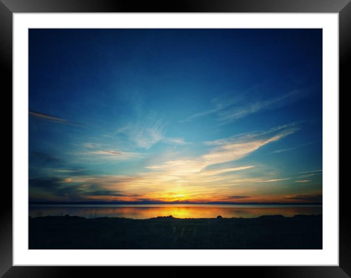 Sunset on the lake Framed Mounted Print by Larisa Siverina