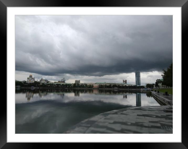 Dark city Framed Mounted Print by Larisa Siverina