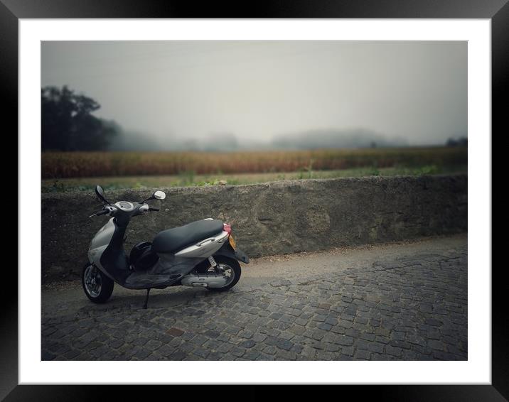 Motobike on the empty road Framed Mounted Print by Larisa Siverina