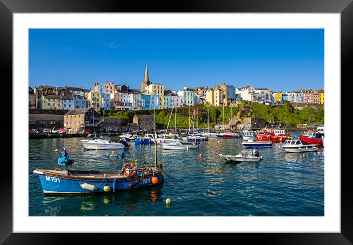 Serene Morning at Tenby Harbour Framed Mounted Print by Colin Allen