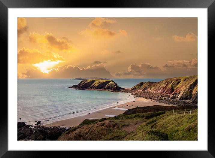 Marloes ,St Brides Bay, Pembrokeshire, Wales. Framed Mounted Print by Colin Allen