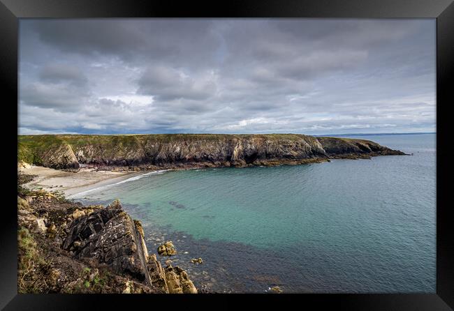 Caerfai Bay, St David's, Pembrokeshire. Framed Print by Colin Allen