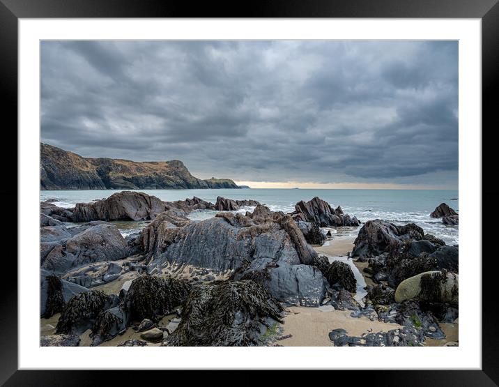 Traeth Llyfn Beach, Pembrokeshire, Wales Framed Mounted Print by Colin Allen