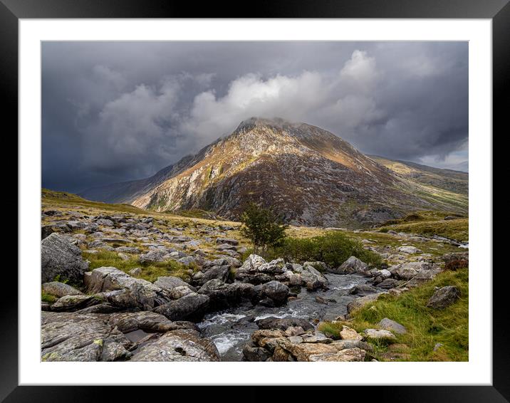 Pen yr Ole Wen, Ogwen Valley, Snowdonia.  Framed Mounted Print by Colin Allen