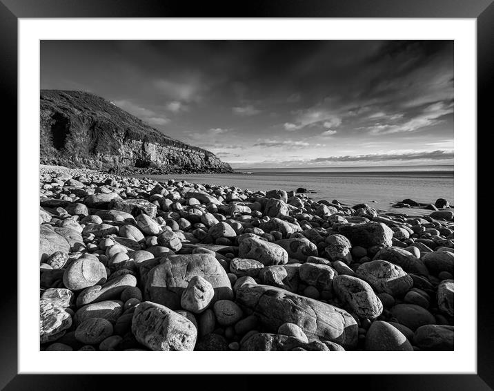  Rocks and Pebbles at Morfa Bychan Beach, Pendine, Framed Mounted Print by Colin Allen