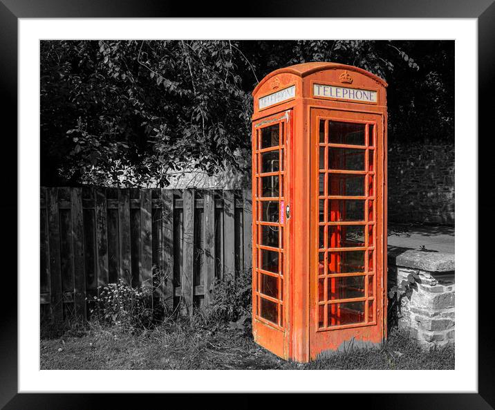 Iconic Red Telephone Box. Framed Mounted Print by Colin Allen