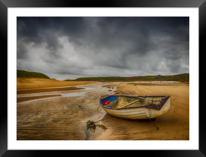 The Storm at Aberffraw. Framed Mounted Print by Colin Allen