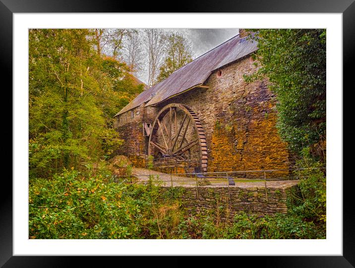 The Water Wheel at Dyfi Furnace. Framed Mounted Print by Colin Allen