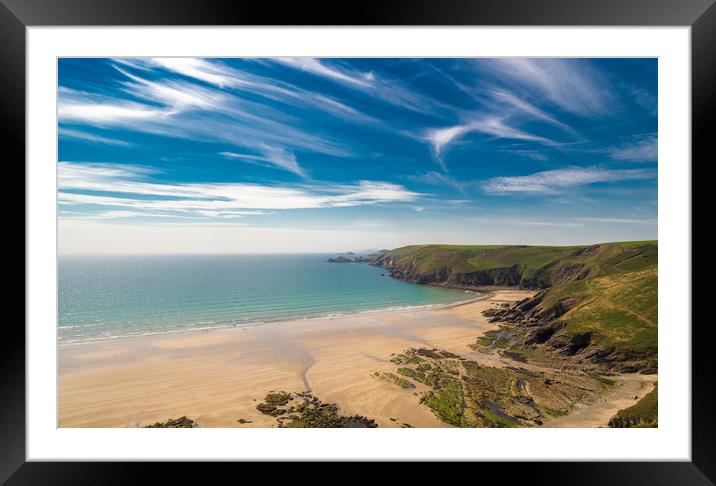 Newgale Beach at Low Tide. Framed Mounted Print by Colin Allen