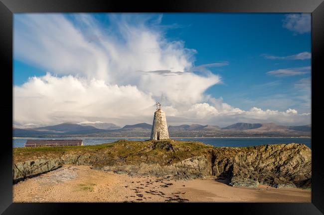 The Old  Beacon on Llanddwyn Island, Anglesey Framed Print by Colin Allen