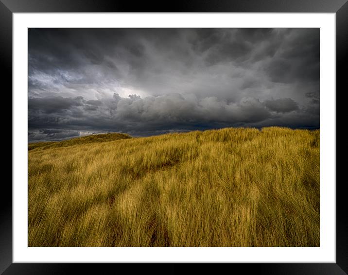 Storm Clouds over the Sand Dunes at Aberffraw Framed Mounted Print by Colin Allen